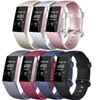 Tobfit Sport Bands Compatible with Fitbit Charge 3 & Fitbit Charge 3 SE Bands for Women Men, Champagne Gold, Rose Gold, Silver, Blue Grey, Black, Wine Red, Blue, Large