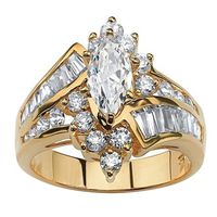 Promise Ring, Balakie Diamond Gold Fashion Cut Engagement Anniversary Jewelry (Gold, 9)