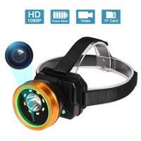 Wearable Headlamp Camera, Small Camera LED Work Headlight,2 Modes Adjustment USB Rechargeable Waterproof Flashlight with Zoomable Work Light,Head Lights for Camping,Hiking(32GB Memory Card Included)
