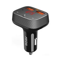 Roav by Anker, SmartCharge F0 FM Transmitter/Bluetooth Receiver/Car Charger with Bluetooth 4.2, USB Ports, Poweriq, and Aux Output (No Dedicated App)