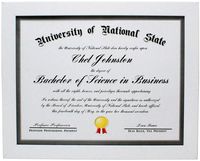 8.5x11 White Gallery Certificate and Document Frame - Wide Molding - Includes Both Attached Hanging Hardware and Desktop Easel - Award, Certificates, Documents, a Diploma, or a Photo 8.5 x 11