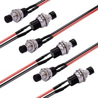 TWTADE/6Pcs Momentary Mini Push Button Switch 1A 250V AC 2 Pin SPST NO (Normally Open) with line PBS-110-X-BK