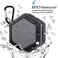 Portable Bluetooth Speaker,Outdoor IPX7 Waterproof Speakers,Wireless Mini Shower Speaker for iPhone Android Phones,Stereo Sound,Rich Bass,Built-in Mic,TF/SD Card Support Black