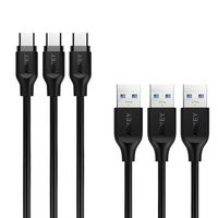 AUKEY [Updated] USB C Cable 3.3ft, [3 Pack] USB 3.0 Type C Cable Fast Charge for Samsung Galaxy S9 S9 Plus S8 S8 Plus Note 8, LG V30 V20 G6 G5, HTC U11/10 and More