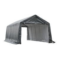 Outsunny 12' x 20' Heavy Duty Caport Canopy Tent for Cars with Zippered Doors, Waterproof Cover and Drainage Holes, Grey