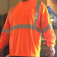 High Visibility Long Sleeve Safety Shirt Reflective NEW D01F09 ORANGE Large