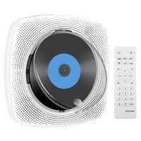 Portable CD Player with Bluetooth, Wall Mountable CD Music Player with Dust Cover Home Audio Boombox with Remote Control FM Radio Built-in HiFi Speakers, MP3 Headphone Jack AUX Input Output No Battery