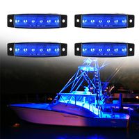 PSEQT 6 LED Marine Boat Trailer Navigation Utility Led Interior Lights Deck Pontoon Kayak Transom Bow Yacht Waterproof Green ¡­