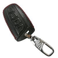 Coolbestda Leather 4buttons Smart Key Fob Remote Cover Case Jacket Keyless Entry Protector for Hyundai Santa Fe IX45 Genesis Equus