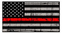 CustomDecal US American Flag (C55) Thin Red Line Vinyl Decal Sticker Distressed Car Laptop Window