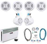 (4) Rockville RMSTS65W 6.5" Marine Speakers+(2) Wakeboards+MB Quart Amp+Wires