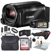 Canon Vixia HF R800 HD Camcorder (Black) Bundle W/ 32GB SD Card, Camcorder Case, Cleaning Accessories and Fibertique Cleaning Cloth