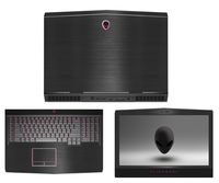 Decalrus - Protective Decal for 2016 Alienware 17 R4 Without G Sync (17.3" Screen) Laptop Black Texture Brushed Aluminum Skin Decal case Cover wrap BA16_alienware17r4Back