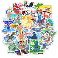 Homyu Go Surfing Stickers Surfing Outdoors Decals 50 Pcs for Laptops Cars Motorcycle Portable Luggages Ipad Waterproof Sunlight-Proof (Surfing)
