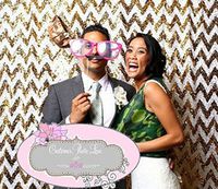 TRLYC Lovely Gold Chevron Sequin Wedding Backdrop Photography Backdrop -7FT x 7.5FT