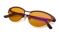 Blue Light Blocking Computer Glasses Women Orange Tinted Lens Stylish Reading Glasses Half-rim Cat-eye Night Time Sleep Eyeglasses with Crystals (Red Frame,+0.0)