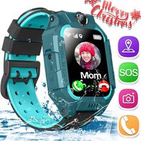 Kids Smart Watch Phone IP68 Waterproof GPS Tracker Watch for Ages 3-12 Girls Boys Two-Way Call SOS Micro Chat Camera Alarm Clock Math Game Gizmo Wrist Watch Electronic Learning Toys Birthday Gifts