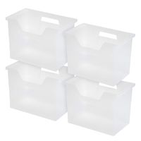 IRIS Desktop File Box, 4 Pack, Large, Clear