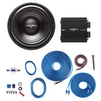 Skar Audio VD-10 D2 500W RMS Subwoofer with RP-350.1D Monoblock Sub Amplifier and 8 Gauge Amp Kit