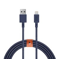 Native Union BELT Cable XL - 10ft Ultra-Strong Reinforced [Apple MFi Certified] Lightning to USB Charging Cable with Leather Strap for iPhone/iPad (Marine)