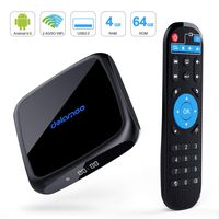 Android 9.0 TV Box,D18 Smart TV Box 4GB RAM 64GB ROM Amlogic Quad Core 64bit,Support 2T2R Dual Band WiFi 5G 2.4G/HDR H.265 3D 4K@60fps,USB 3.0 HDMI 2.1Media Player Box