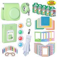 The Ultimate Accessories Kit Bundle for Fujifilm Instax Mini 9 Instant Film Camera | Includes Leather Camera Case + 100 Sheets of Instant Film + Photo Album + Frames + Close-Up Selfie Lenses + More