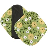 DEESEE(TM) Reusable Bamboo Cloth Washable Menstrual Pad Mama Sanitary Towel Pad Overnight Flow Pads (S(20×6.5cm), Green 2)