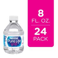 Nestle Pure Life Purified Water, 8 fl oz. Plastic Bottles (24 Pack)