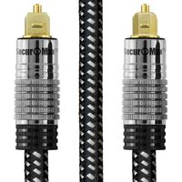 SecurOMax Digital Optical Audio Cable (Toslink, S/PDIF, ADAT, EIAJ) with Braided Cord, 6 Feet