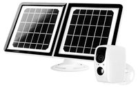 Lynx Solar Weatherproof Outdoor Wifi Surveillance Camera With Solar Panel, Facial Recognition, Night Vision, White