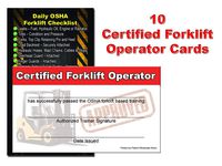 Patriot Wholesale Direct Forklift Operator/Driver Certificate, Training Cards (Package of 10)