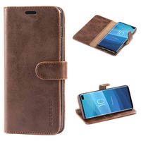 Mulbess Galaxy S10 Plus Protective Cover, Magnetic Closure RFID Blocking Luxury Flip Folio Leather Wallet Phone Case with Card Slots and Kickstand for Samsung Galaxy S10+ Plus, Coffee Brown
