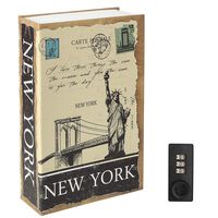 Diversion Book Safe with Combination Lock, Decaller Safe Secret Hidden Metal Lock Box, 9 1/2" x 6" x 1 1/3", New York
