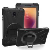 TIMISAM Samsung Galaxy Tab A 8.0 2017 Case, Heavy Duty Hybrid Shockproof Protection Cover Built with Kickstand and Hand Strap for Samsung Galaxy Tab A 8.0 (SM-T380/T385) 2017 Release (Black)