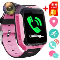 [SIM Card Included]Smart Watch for Girls Boys Ages 3-12, GPS Locator Pedometer Fitness Tracker Touch Camera Games Light Touch Anti Lost Alarm Clock Smartwatch Bracelet Prizes Box Toys for School(Pink)