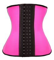 EUBUY Women's Latex Underbust Waist Trainer Corset for Weight Loss,Abdomen Compression Girdle Workout Waist Cincher Body Shaper Waist Trimmer Back Support Slimming Blet Hot Pink S
