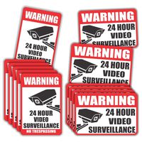 Video Surveillance Sticker - (Pack of 20) 4" x 6" Large CCTV Warning Sign Decal Self-Adhesive Vinyl Laminated for Weatherproof Indoor and Outdoor
