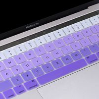 YMIX Keyboard Cover for Touch Bar Models 2017 & 2016 Release MacBook Pro 13 (A1706) & MacBook Pro 15 (A1707) with Touch ID Dust Proof Silicone Keyboard Skin - Fade Purple