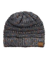 C.C Trendy Warm Chunky Soft Stretch Cable Knit Beanie Skully, Ombre Dark Melange Gray