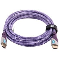 Top Dog Cables - TD-05PW- Gold Premium 15' High Speed HDMI Cable with Ethernet - Purple/White - 3D HD PS3 4 XBOX One 360 DVD TV Blu Ray