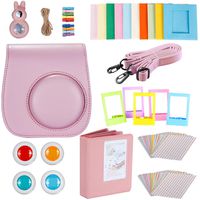 Neewer 9-in-1 Camera Bundles Set for Fujifilm Instax Mini 8/8s/9, Include Album/Selfie Lens/Colored Filters/Wall Hang Frames/Film Frames/Border Stickers/Camera Case (Pink)