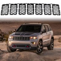 Latest Honeycomb Matte Mesh Black Front Grill Inserts Fits Jeep Grand Cherokee 2017, 2018, 2019, 2020 7PC