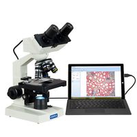 OMAX 40X-2000X Digital LED Compound Microscope with Built-in 1.3MP Camera and Double Layer Mechanical Stage Compatible with Windows and Mac