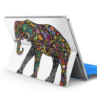 igsticker Ultra Thin Premium Protective Back Stickers Skins Universal Tablet Decal Cover for Microsoft Surface Pro 4/ Pro 2017/ Pro 6(2018) 006335 Elephant　Animal　Flower　Flour
