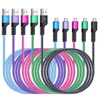 Android Phone Cable, Amtobo 5Pack 6ft Colorful Nylon Braided Micro USB Cords, Compatible with Samsung Galaxy J8/J6/J3/J7 Prime 2/A10s/S7/S6/Note 5, LG stylo 2/3 LG G3 G4, Motorola G6 Play etc