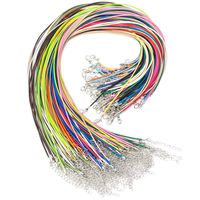 GENGMEI 120Pcs 18" Waxed Necklace Cord Handmade Bracelet Pendant Rope DIY Jewelry Making Accessories with Lobster Clasps Extended Chain