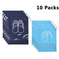 YAMIU 10 Pcs Shoe Bags Dust-proof Drawstring with Window Travel Shoe Storage Bags