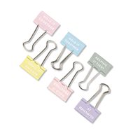 C.R. Gibson Assorted Designer Binder Clips Office Supplies, 1.25'' 6 pcs