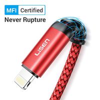 LISEN iPhone Charger Cable 6ft, Apple MFI Certified Lightning Cable, Nylon Braided USB Fast Charging Cord Compatible with iPhone X/Xs Max/XR / 8/8 Plus / 7/7 Plus iPad (Red)