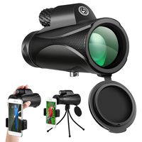 Monocular Telescope 12x50 High Power Scope with Phone Mount and Tripod Compact Scope with BAK4 Prism FMC for Adults Hunting Camping Travelling Wildlife